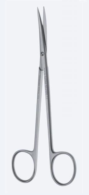 Ножиці, хірургічні, дисекційні, вигнуті, гострокінцеві, загальна довжина 150 мм, 6". Бренд - Asanus Medizintechnik Gmb, Німеччина